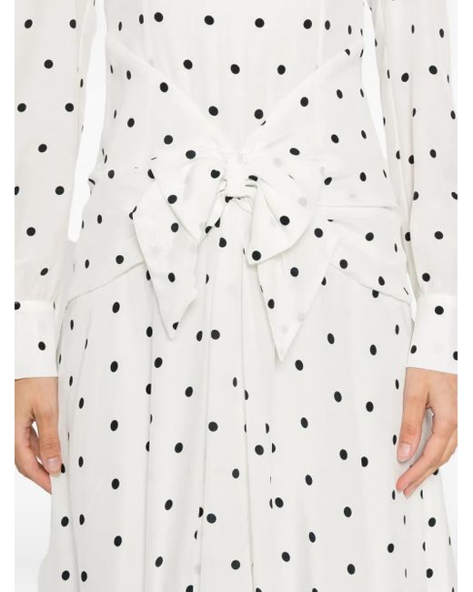 Abito A Pois Con Cintura di Alessandra Rich in White