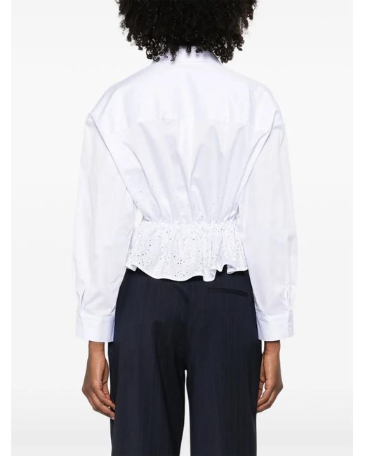 Maje White Hemd Mit Bindedetail