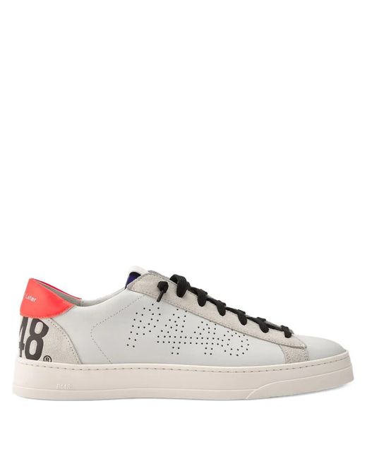 P448 Brown Jack Perforated Logo Trainers for men