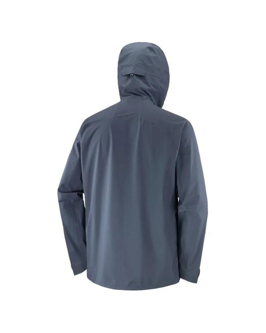 Salomon Blue Hooded Touch-Strap Hooded Jacket for men