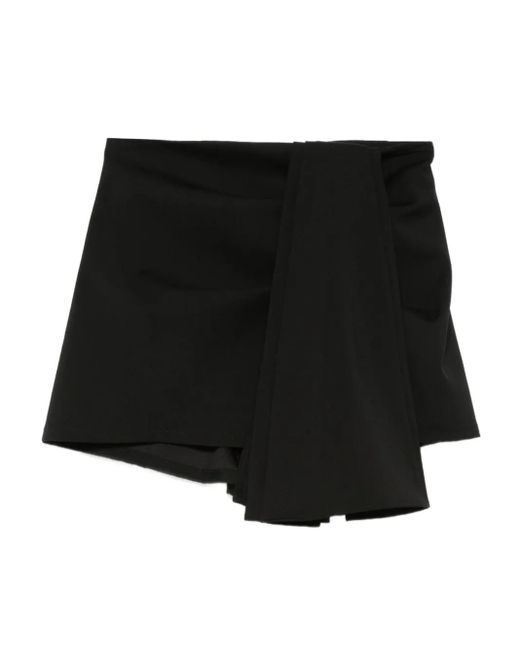 GIUSEPPE DI MORABITO Black Draped Wool Shorts