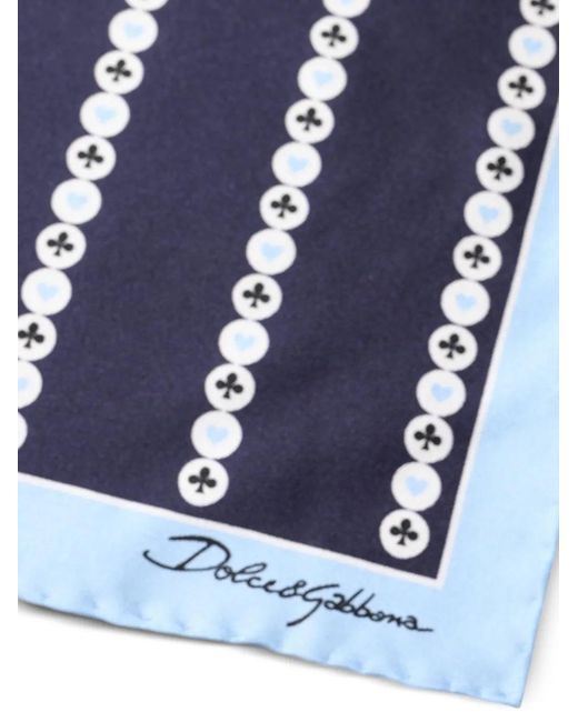 Dolce & Gabbana Blue Beetle-Pattern Handkerchief