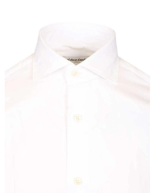 Al Duca D'aosta White Cotton Twill Shirt for men