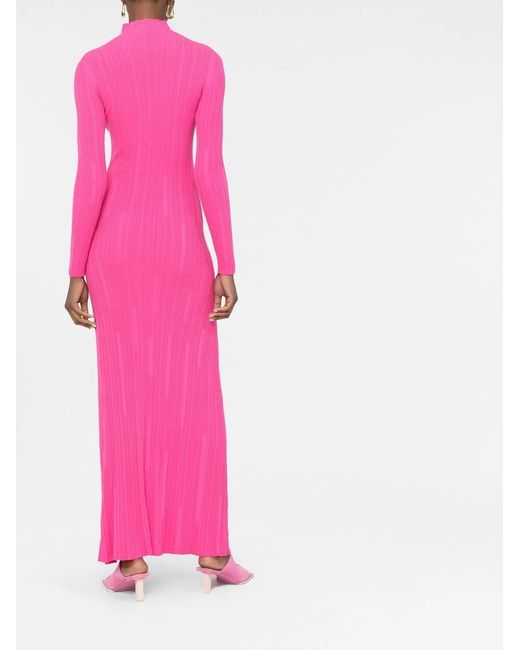 Jacquemus Pink Lenzuolo Pleated Long Dress