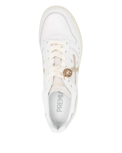 Premiata White Sneakers mit Einsätzen