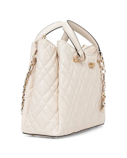Guess Natural Quilted-Pattern Shoulder Bag