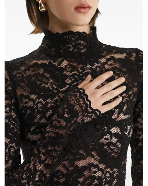 2310 STUDIO Midi-Jurk Met Hoge Hals in het Black