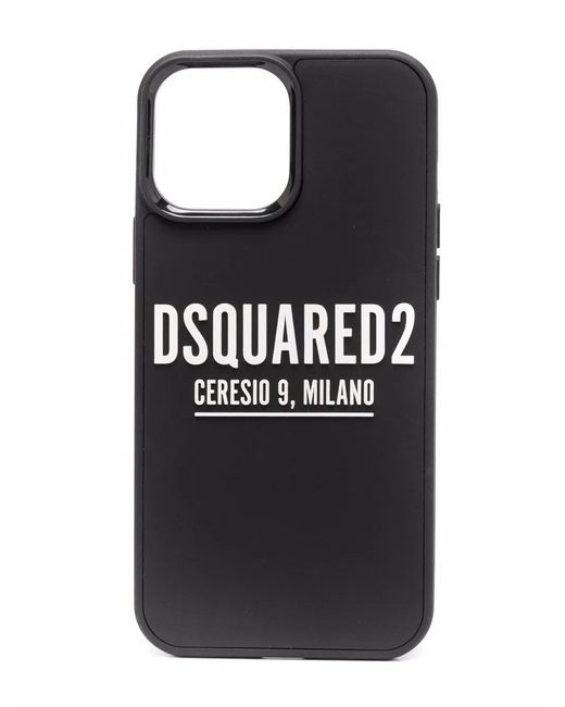 DSquared² Black Logo-Print Iphone 13 Pro-Max Case for men