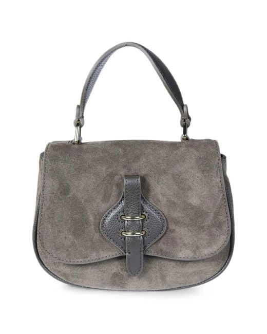 Coccinelle Gray Mavery Suede Shoulder Bag