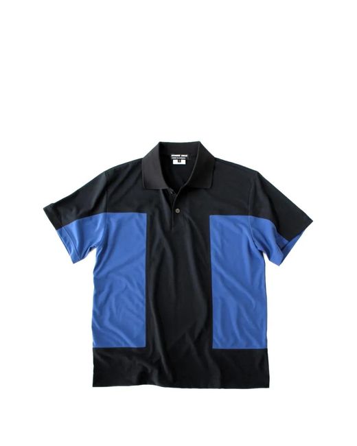 Comme des Garçons Blue Colour Block Polo Shirt for men