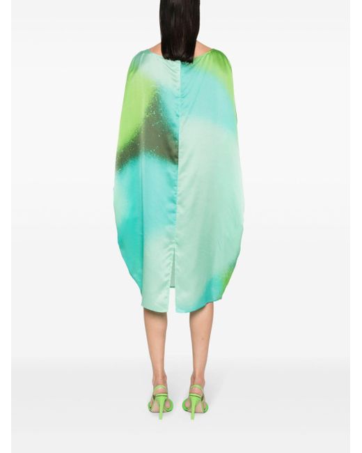 Gianluca Capannolo Green Abstract-print Midi Dress