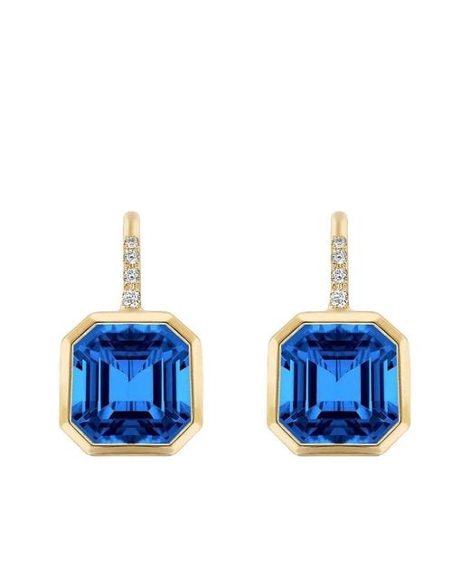 Goshwara Blue 18K Topaz Diamond Earrings