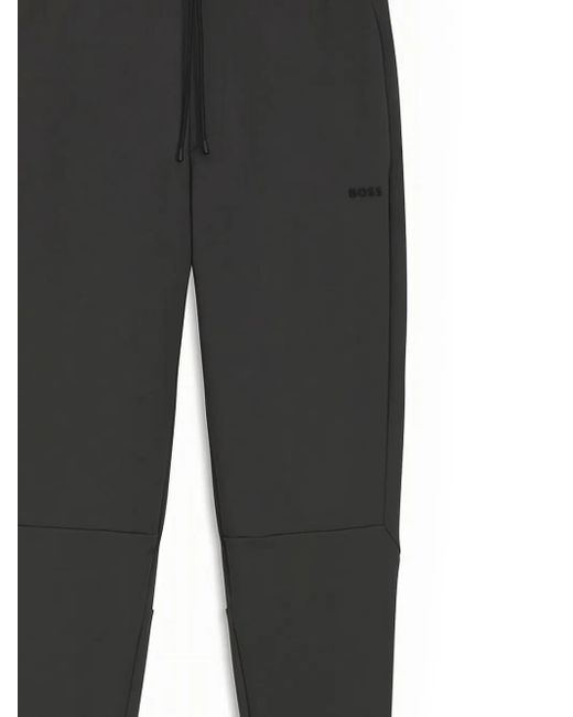 Boss Gray Panelled Drawstring Track Pants for men