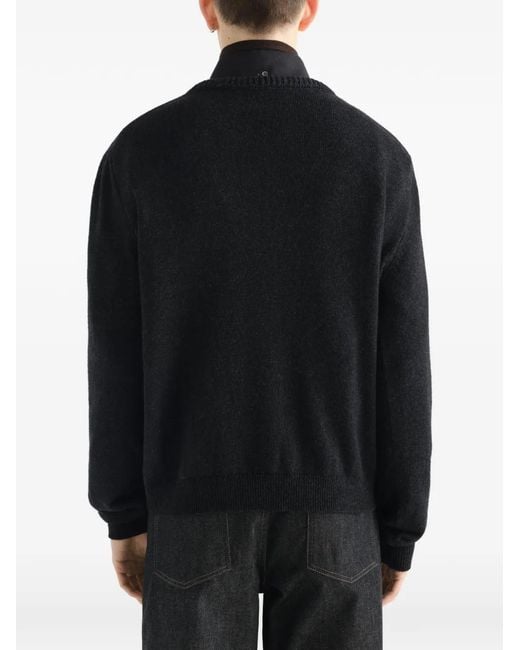 Lemaire Black Crew-Neck Sweater for men