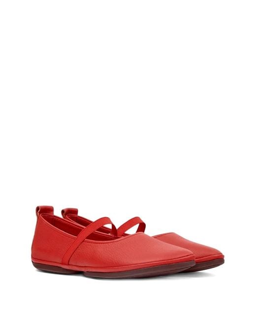 Camper Red Nina Elasticated Ballerinas