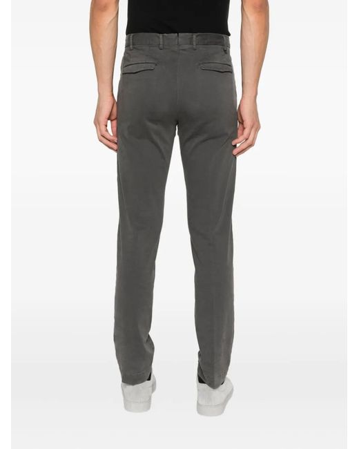 PT Torino Gray Belt-Loop Trousers for men