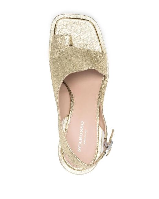 Scarosso Natural Jill Slingback 65Mm Leather Sandals