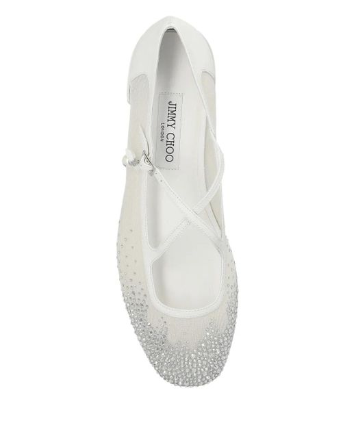 Pumps Basse Con Cristalli di Jimmy Choo in White