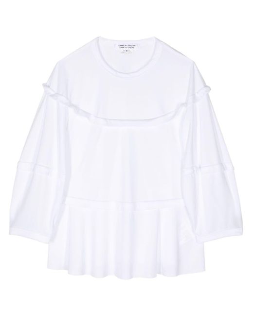 Comme des Garçons White Yoke-detail Cotton-jersey Top