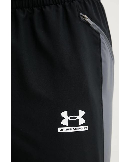 Under Armour Black Tech Sport Logo-Print Panelled Track Pants for men