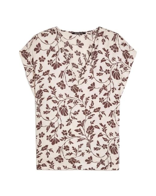 Pennyblack White V-Neck Floral-Print Top