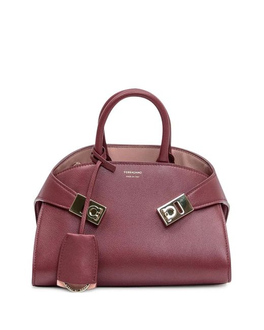 Borsa Tote Hug Mini di Ferragamo in Purple