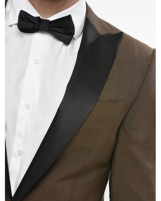 Corneliani Green Satin-Lapel Suit for men
