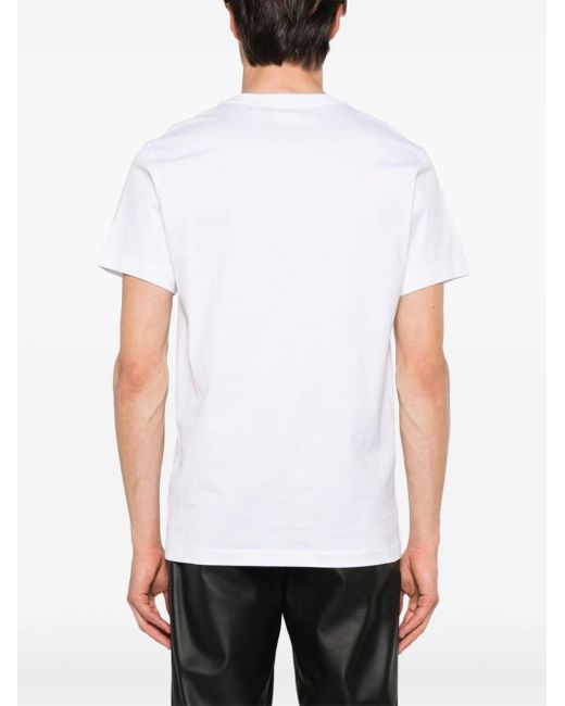 Camiseta con logo bordado Burberry de hombre de color White