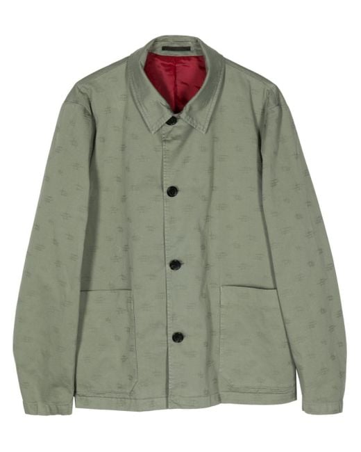 Paul Smith Green Cotton Jacquard Shirt-Jacket for men