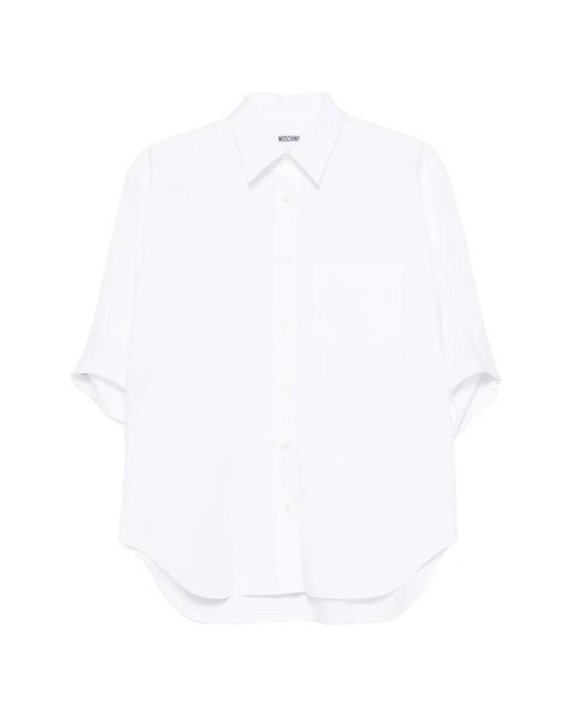 Moschino White Short-Sleeve Chest-Pocket Shirt