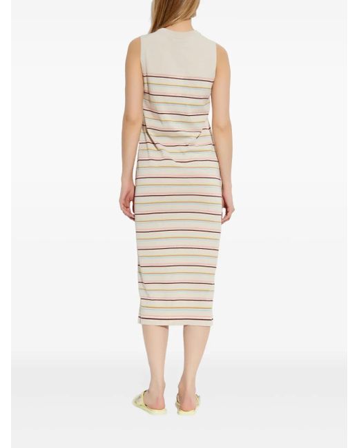 Paul Smith White Striped Midi Dress