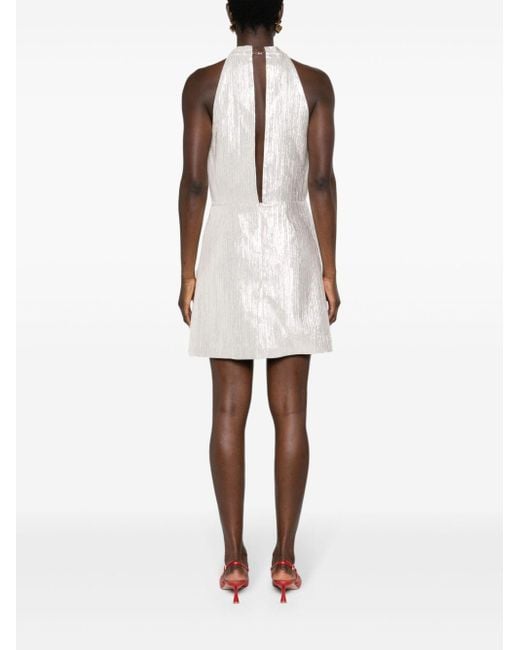 Robe courte évasée à dos-nu Maje en coloris White