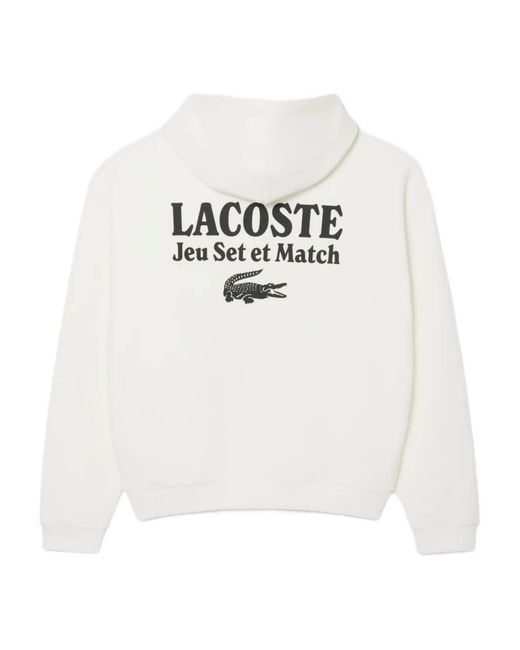 Lacoste White Logo-Detail Hoodie for men