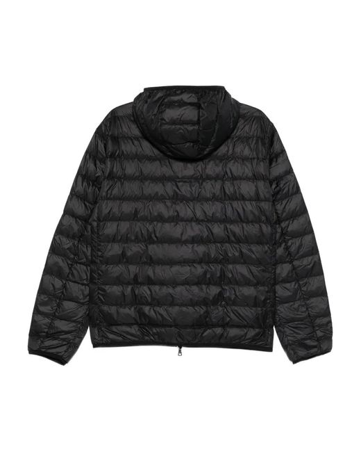 EA7 Black Hooded Quilted Jacket for men