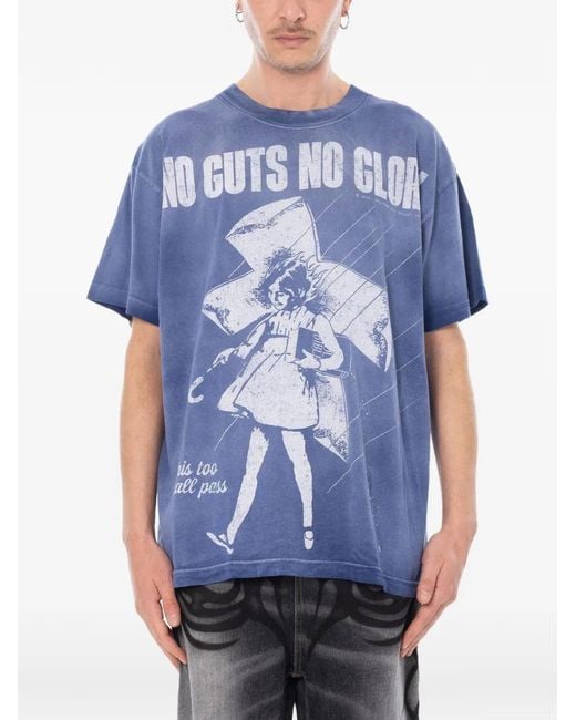 HELLSTAR Blue T-Shirt À Imprimé Graphique for men