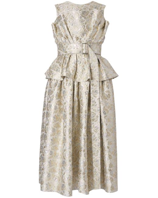 Erdem Midi-jurk Met Peplum Taille in het Natural