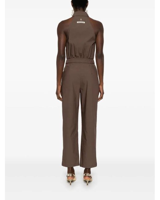Patrizia Pepe Brown Poplin Jumpsuit