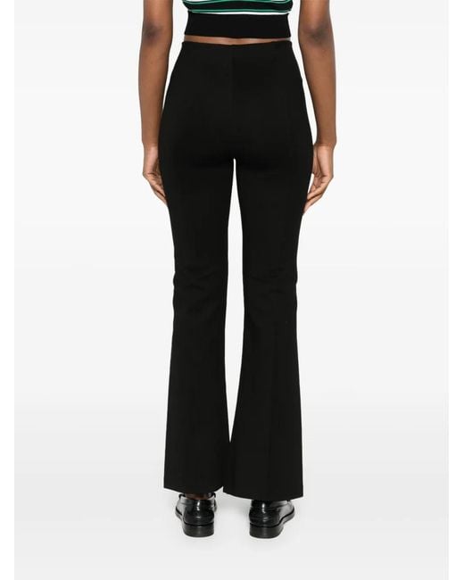 Maje Black Split-Detailed Flared Trousers