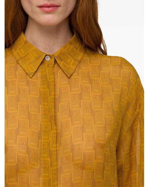 Ferragamo Yellow Women Monogram Shirt