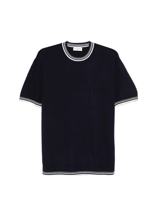 Paolo Pecora Blue Chest-Pocket T-Shirt for men