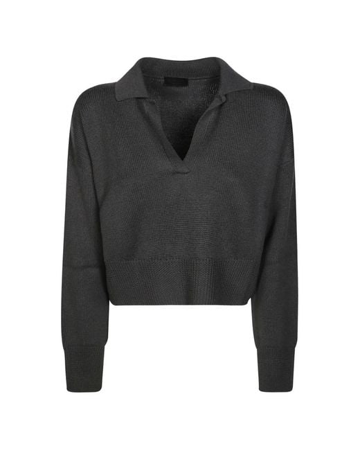 Dondup Black Wool Polo Sweater