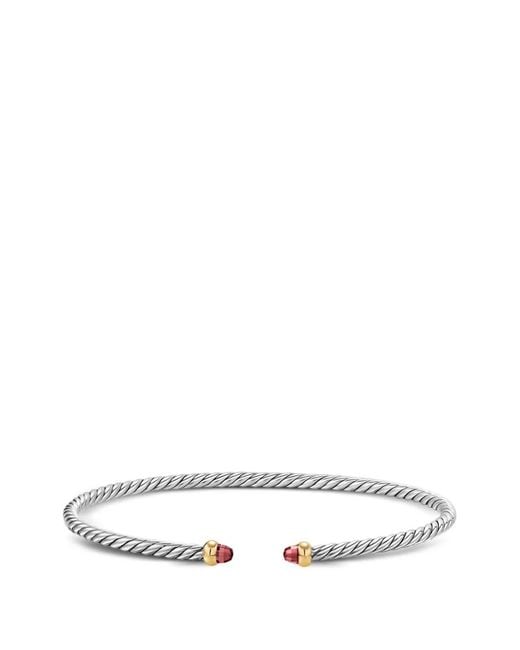 David Yurman White Micro Cable Flex Bracelet