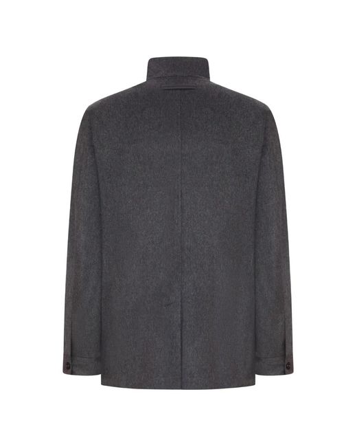 Zegna Gray High-Neck Jacket for men