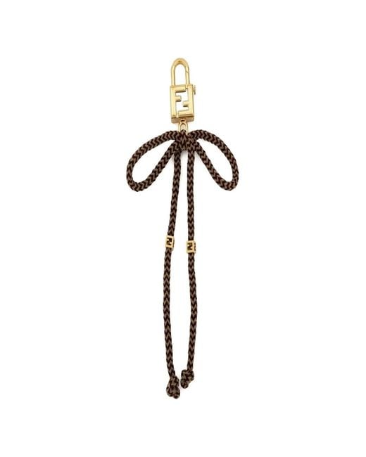 Fendi White Padlock-Detail Keyring