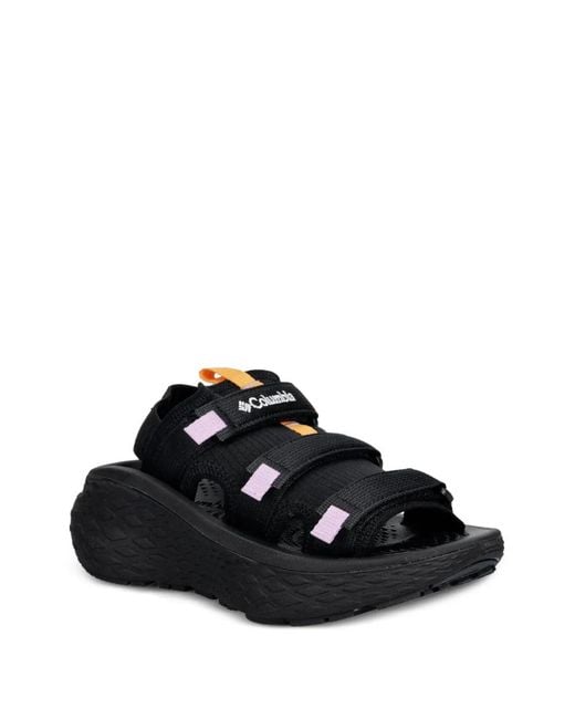 Columbia Black Konos Elevate Touch-Strap Platform Sandals
