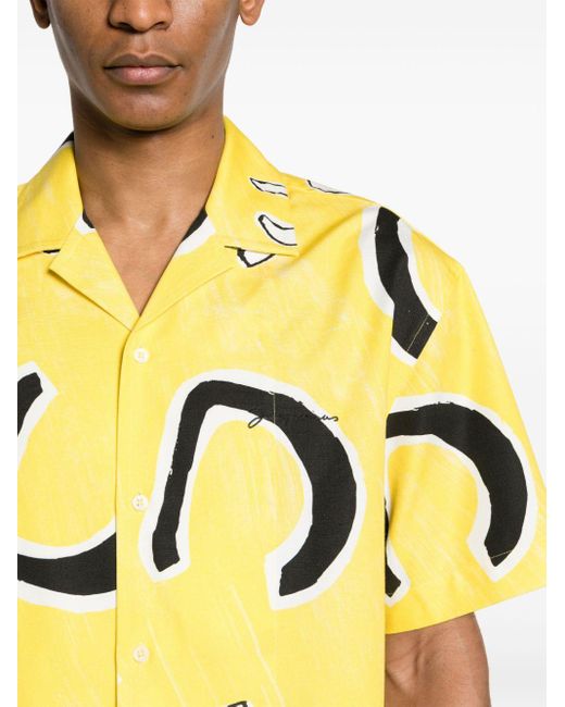 Camisa bowling Jean de algodon estampada Jacquemus de hombre de color Yellow