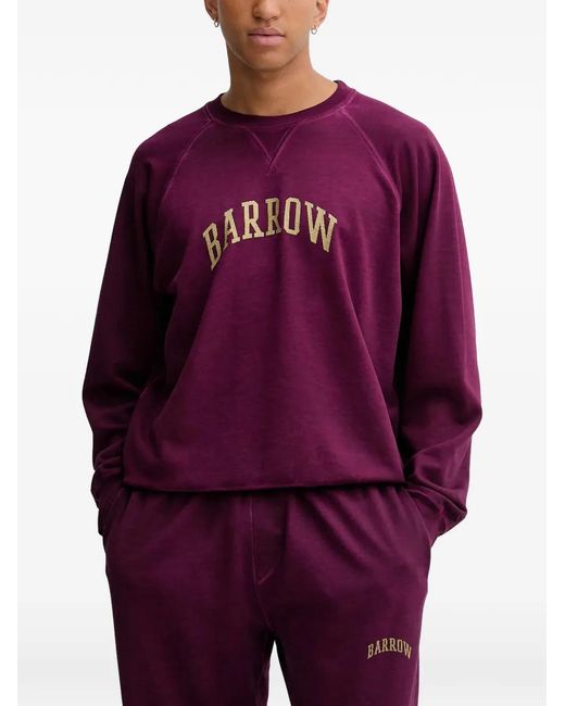 Barrow Purple Logo-Print Sweatshirt