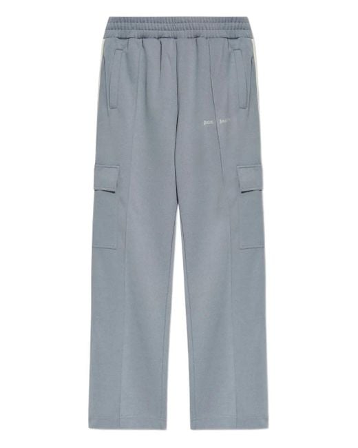 Palm Angels Blue Stripe Track Pants for men