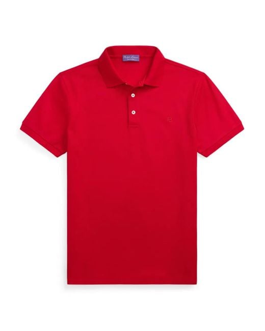 Ralph Lauren Red Piqué Polo Shirt for men