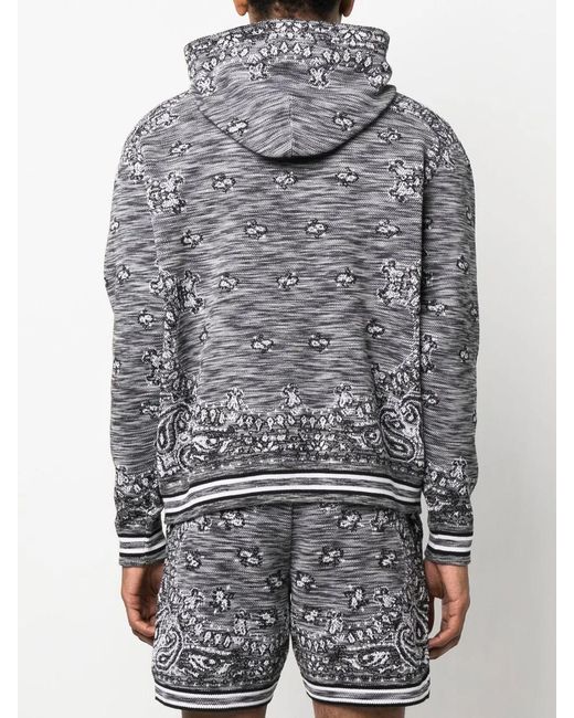Amiri Gray Logo-patch Pullover Hoodie for men